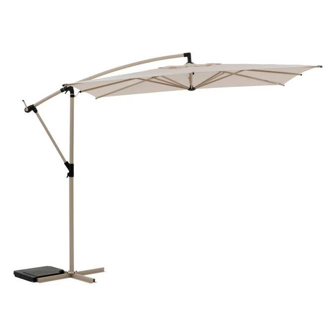 Parasol déporté carré inclinable MANOA Argile / Blé