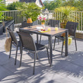 Ensemble table de jardin ÉVASION + 4 chaises empilables ESSENTIA Graphite