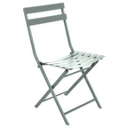 Ensemble table de jardin ronde + 4 chaises empilables GREENSBORO Vert Olive