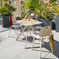 Ensemble table de jardin carrée + 2 chaises TERZANO Argile