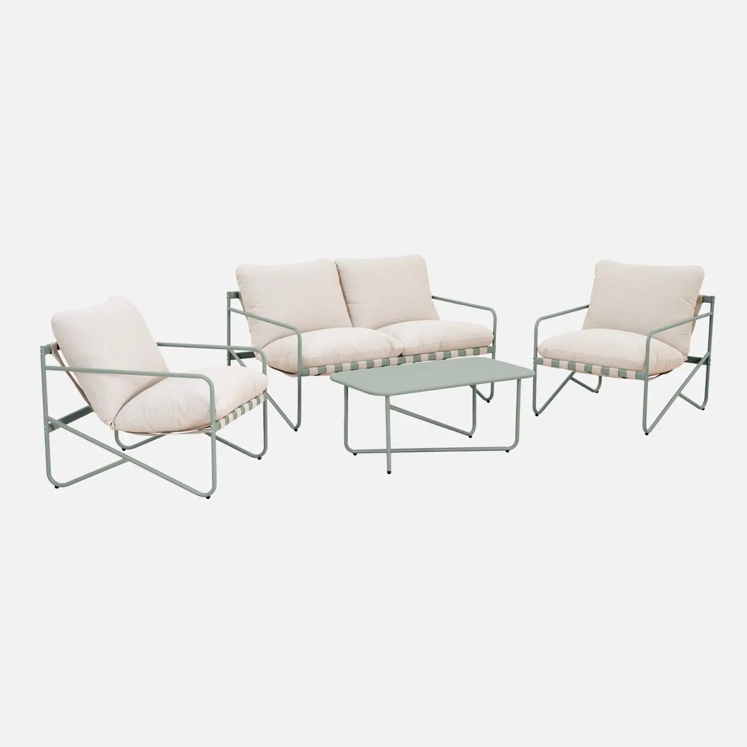 Alcamo Salon de jardin acier 4 places