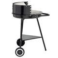 Barbecue à charbon rond Texas 2 grilles 5 niveaux métal noir 53x66,5xH81cm