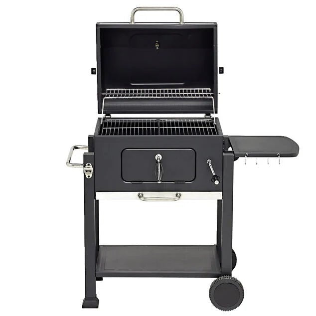 Barbecue à charbon Wilson rectangulaire avec couvercle 2 roulettes 114x72H108cm