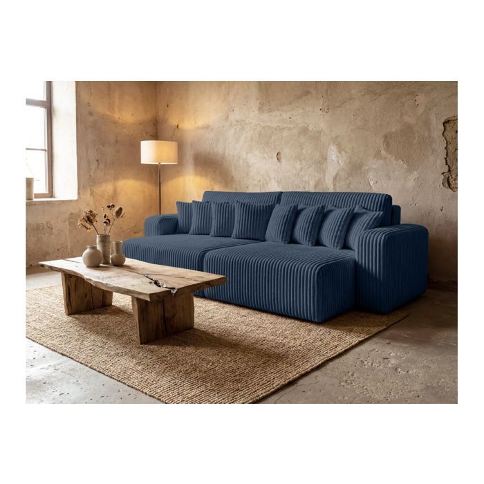 Canapé droit 4 places JADE - Bleu foncé