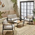 Casoria Salon de jardin aluminium et polywood 4 places Anthracite / Beige