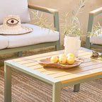 Casoria Salon de jardin aluminium et polywood 4 places Kaki / Beige