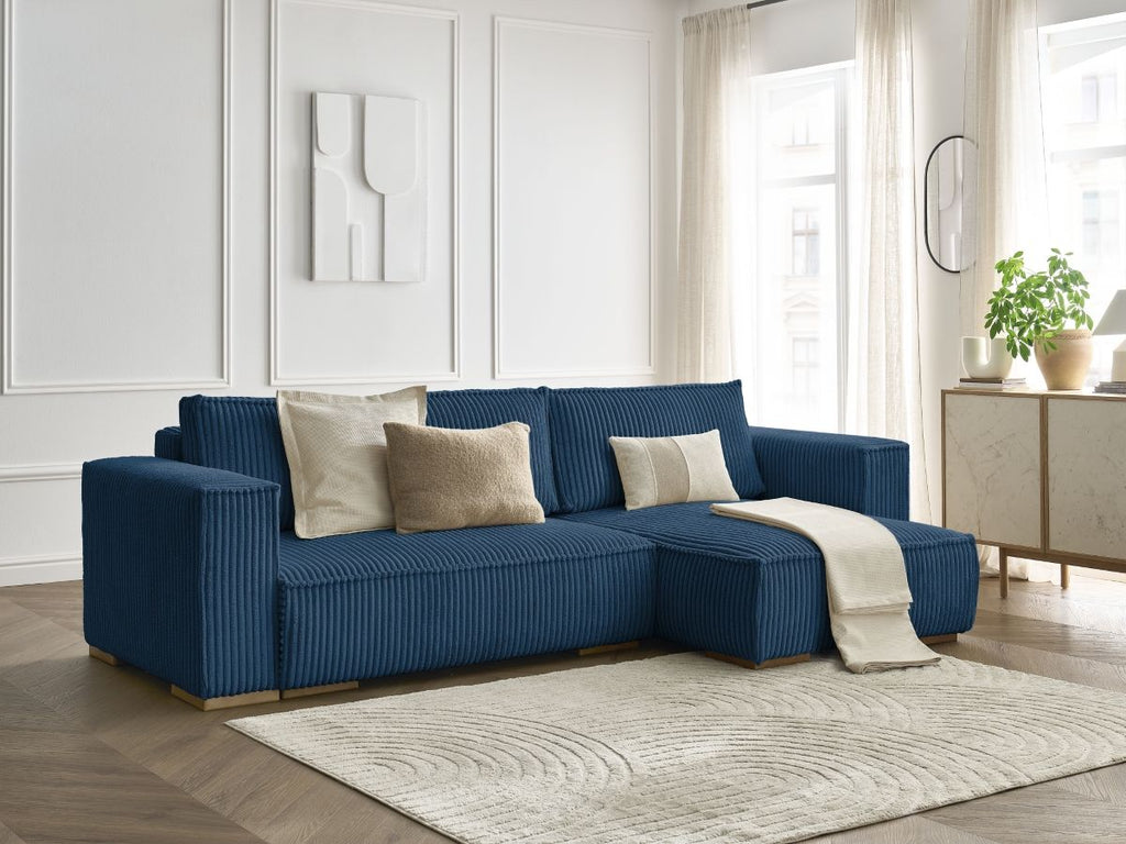 CHELSEA Canapé d'angle réversible Compressé - Bleu Foncé