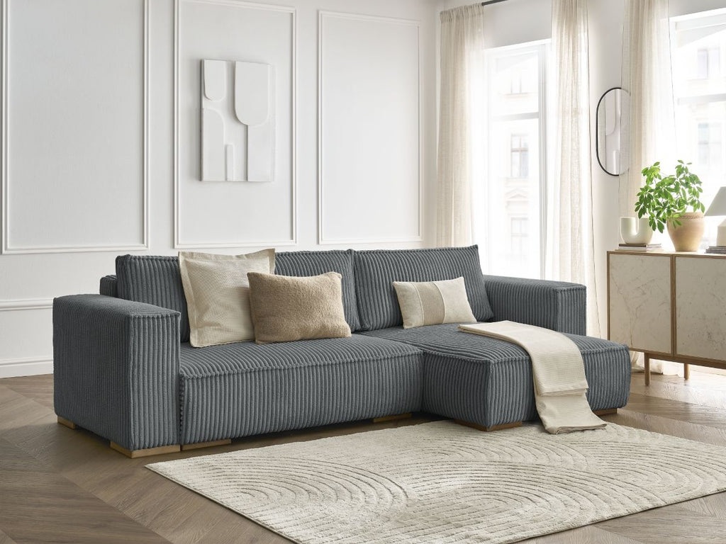 CHELSEA Canapé d'angle réversible Compressé - Gris foncé