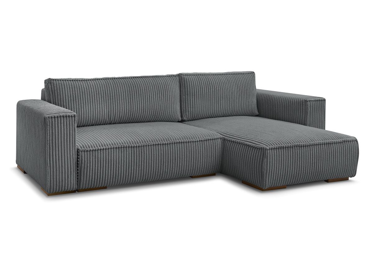 CHELSEA Canapé d'angle réversible Compressé - Gris foncé