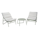 Ensemble salon de jardin 2 personnes Oslow métal vert sauge et coussins gris clair