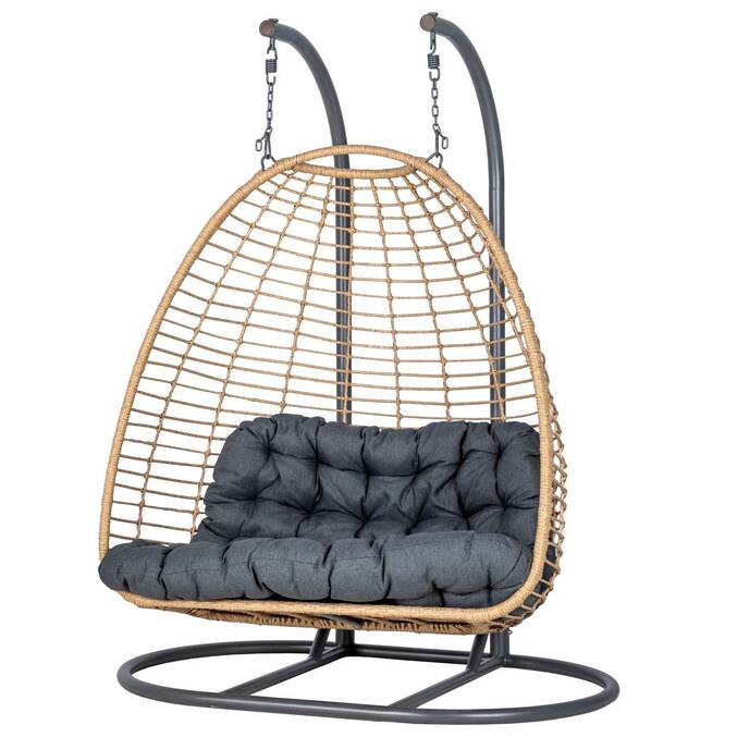 Fauteuil oeuf suspendu sur pied AJAR Ardoise