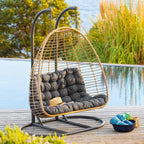 Fauteuil oeuf suspendu sur pied AJAR Ardoise
