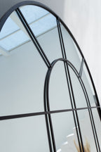 Miroir en pied Astrid XL noir en forme d'arc (Noir)