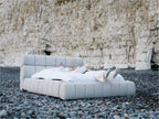 MONT-BLANC Lit coffre MONT-BLANC tissu chiné - Blanc