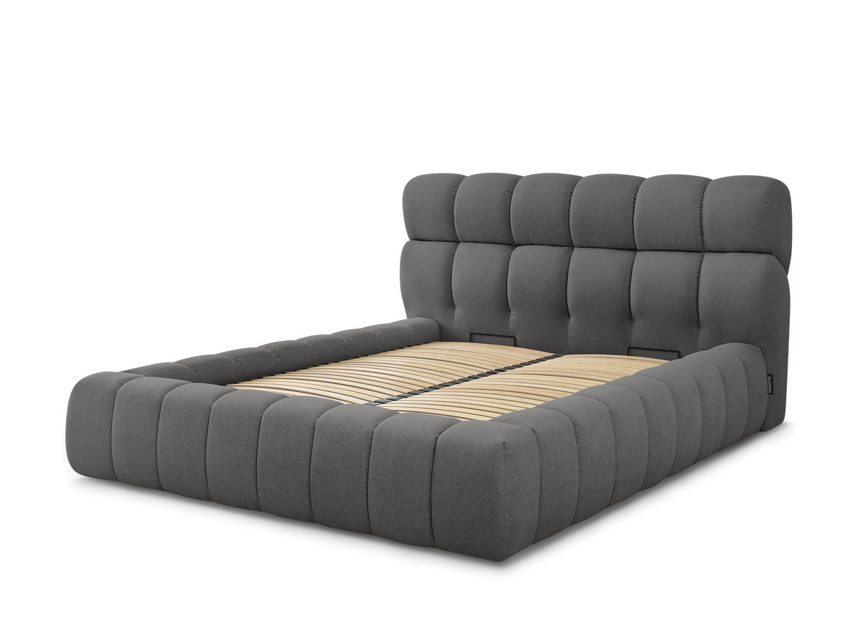 MONT-BLANC Lit coffre MONT-BLANC tissu chiné - Gris