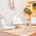 Noto Salon de jardin acier 4 places Beige