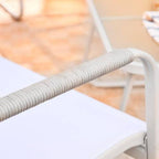 Noto Salon de jardin acier 4 places Beige