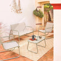 Noto Salon de jardin acier 4 places Kaki