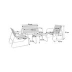 Noto Salon de jardin acier 4 places Kaki