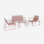 Noto Salon de jardin acier 4 places Pink