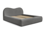 ORLANE Lit coffre ORLANE tissu bouclette - Gris
