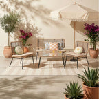 Salon de jardin 4 personnes Bali marron naturel