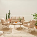 Vatuo Salon de jardin acier et cordes 4 places