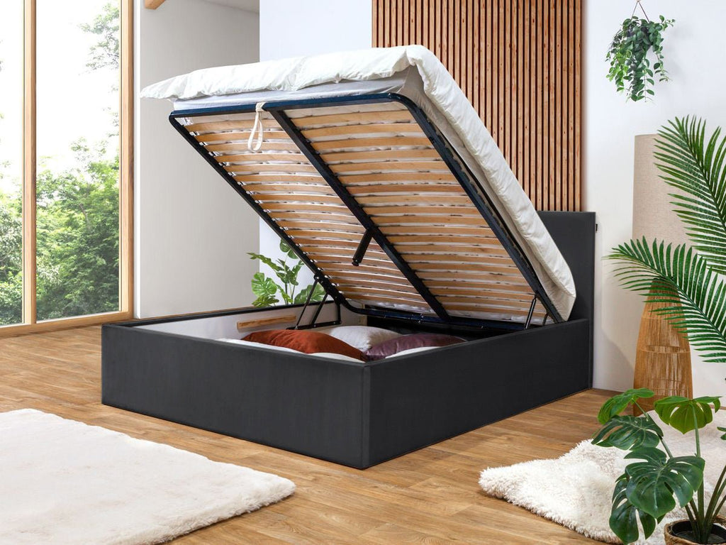 VIVARA Lit coffre VIVARA rangement XL - Noir