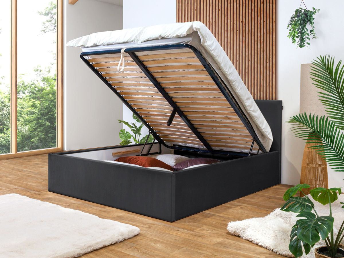 VIVARA Lit coffre VIVARA rangement XL - Noir